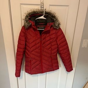 Women’s Eddie Bauer Puffer Coat with Faux Fur Hood